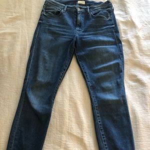 MOTHER frayed ankle skinny jeans